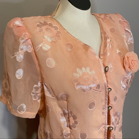 SALE: Vintage May Queen 3X Jacket-Top Peach Pink - Picture 3 of 5
